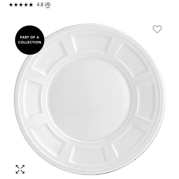 France White Porcelain 6 1/2 In Bread & Butter Plates Saucers Dessert Set Of 4 - Picture 8 of 10